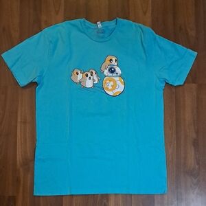 Star Wars Turquoise Porgs & BB-8 Graphic Short Sleeve Tee